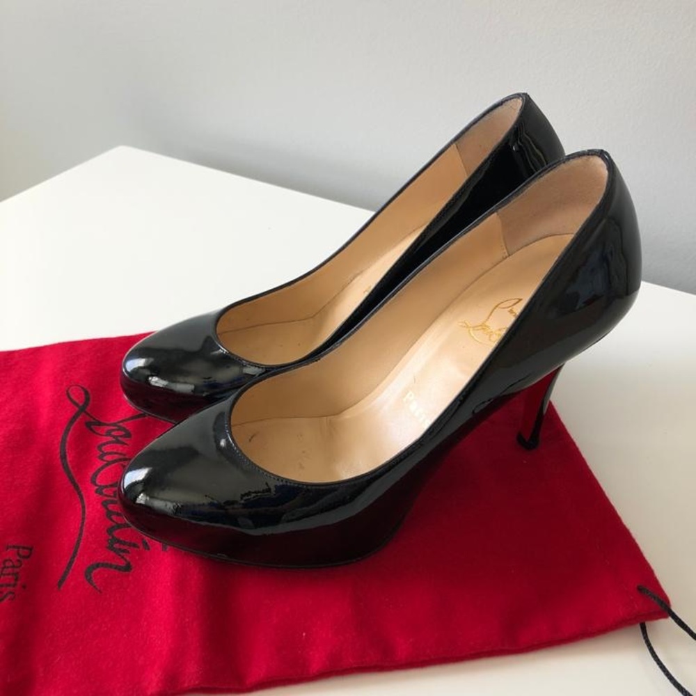 Christian Louboutin Argotik 100 Patent Black Heels